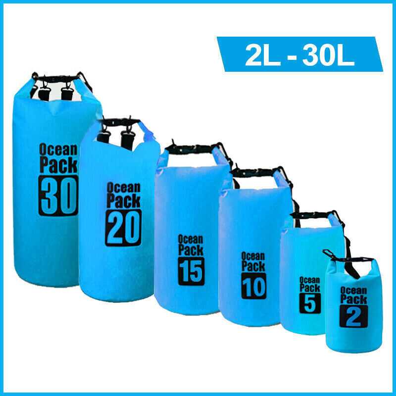 Waterproof Dry Bag Sack | Roll Top Outdoor Bag for Fishing Camping Kayak Canoeing 2/5/10L