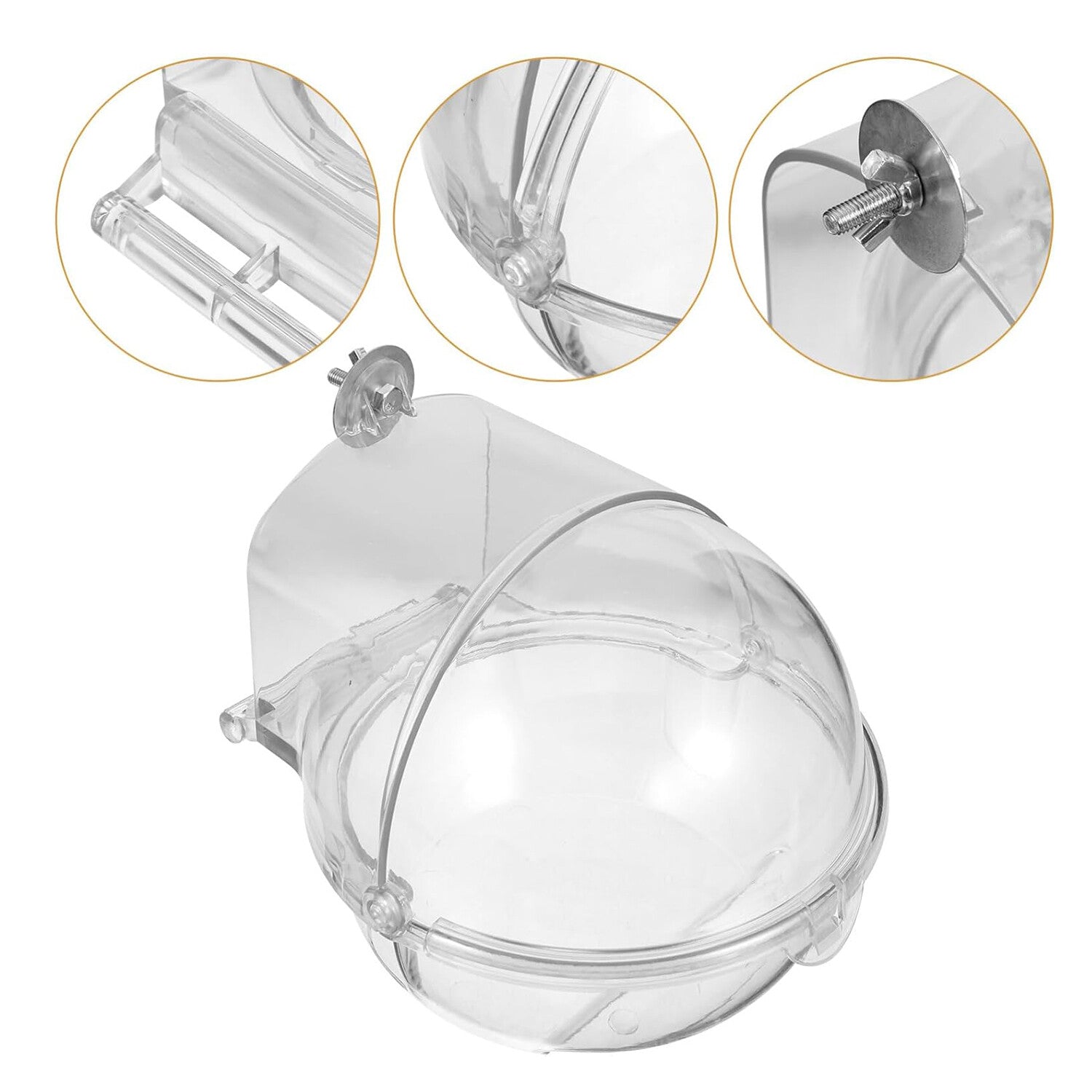 Round Hanging Bird Bath Tub for Cage – Plastic Parrot Bird Bath Bowl for Small Birds