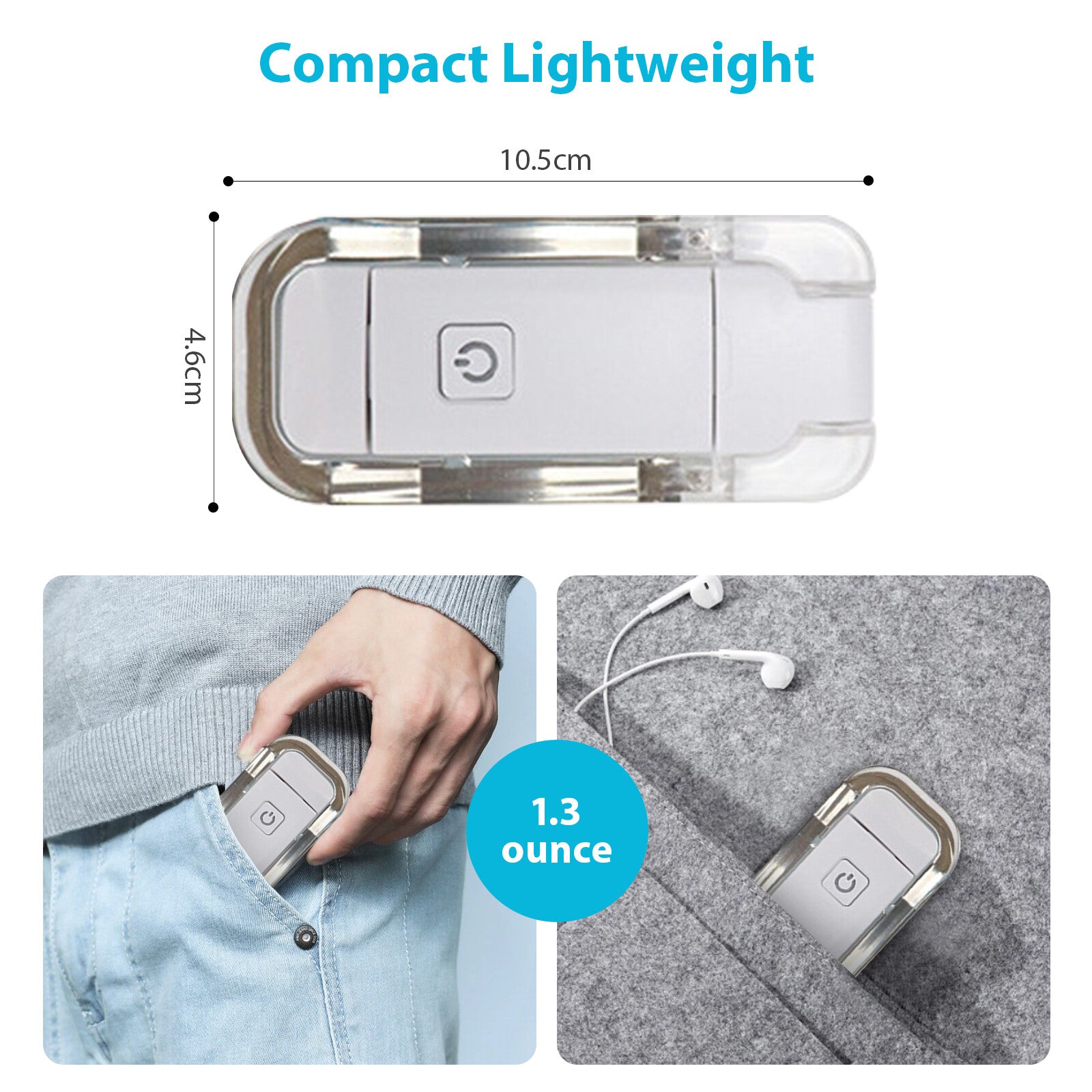 2 Pack USB Rechargeable Book Reading Light – Adjustable Warm White Clip On Bedside Reading Lamp