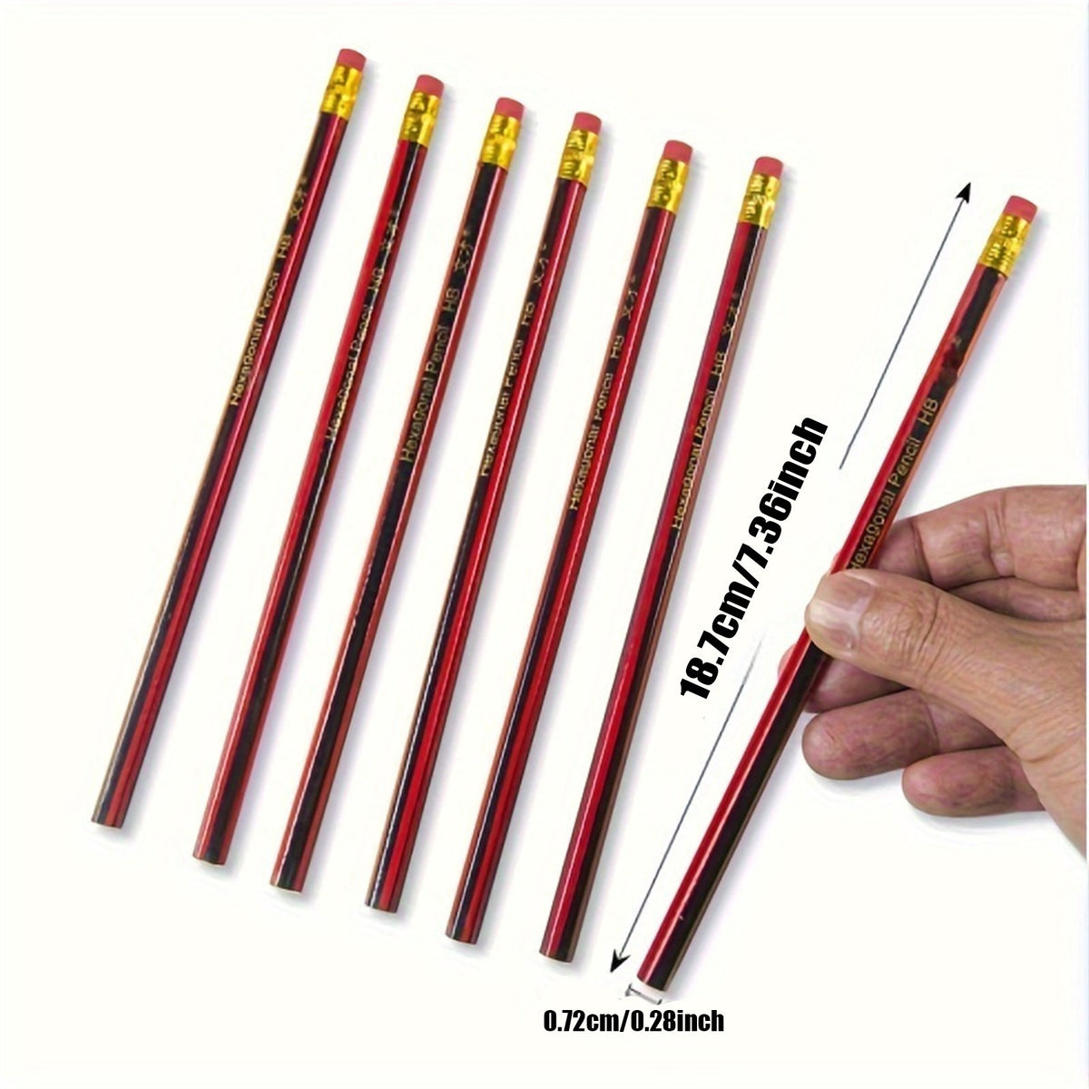 Wooden Writing Pencils And Foldable Straight Ruler Kit For School Daily‑use