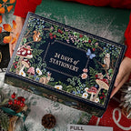 Stationery advent calendar box with woodland illustrations