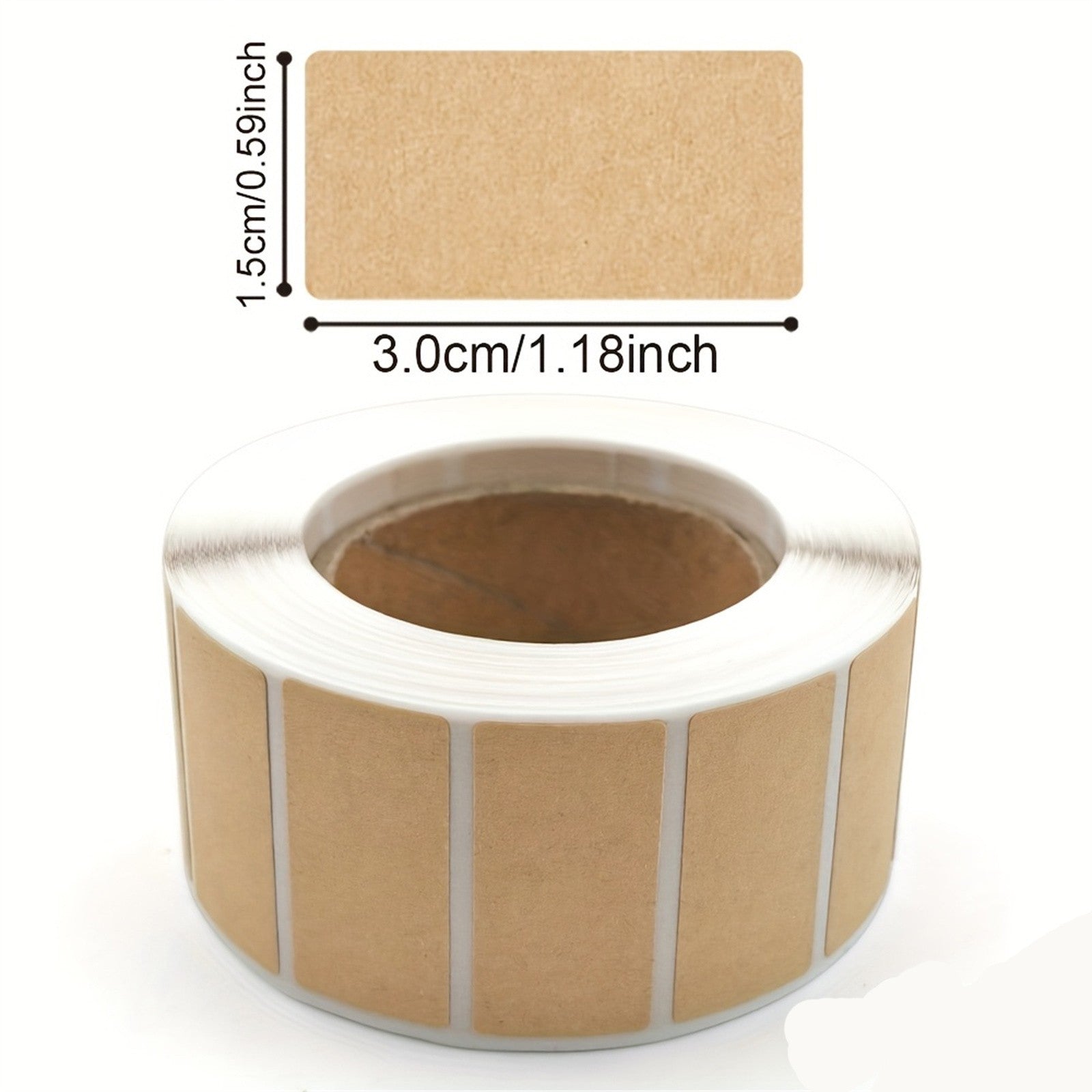 5 Rolls Small Kraft Blank Label Stickers - Writable Name Labels for Jars, Kitchen and Stationery