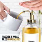2PCS Glass Coffee Syrup Dispenser Set with Pumps Funnel & Labels 500ML Bottles