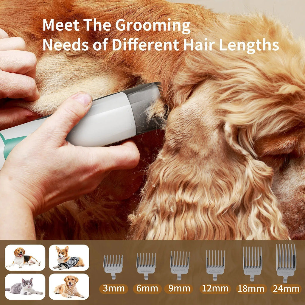 7 IN 1 Pet Grooming Kit Cat Dog Hair Vacuum Remover Dryer Nail Trimmer Low Noise
