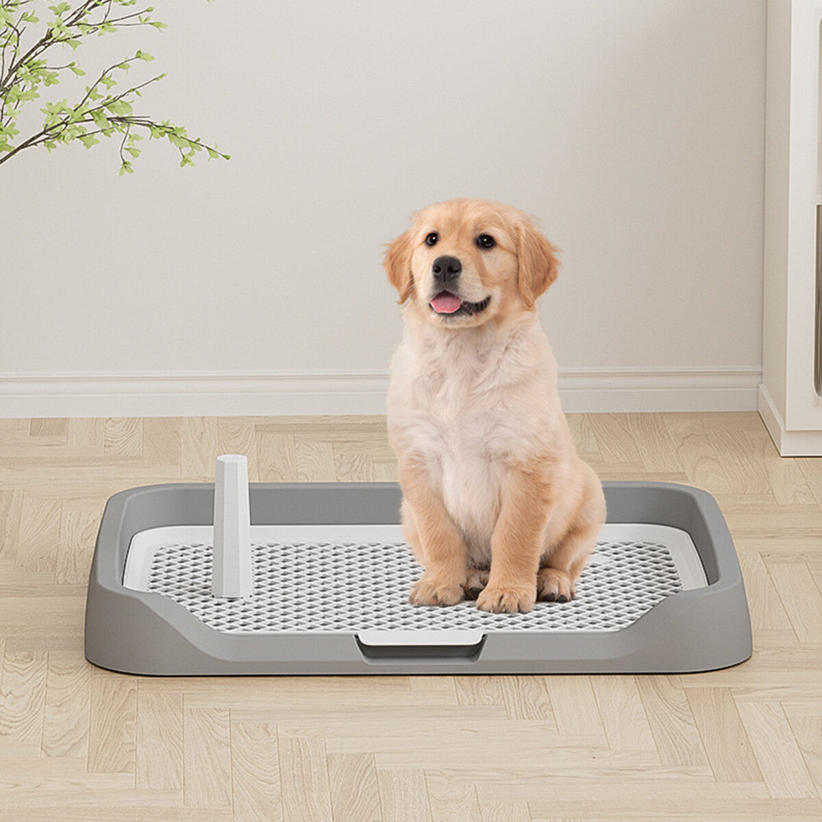 Indoor Dog Potty Trainer Pad Tray - Small Puppy Toilet Pee Tray with Grille