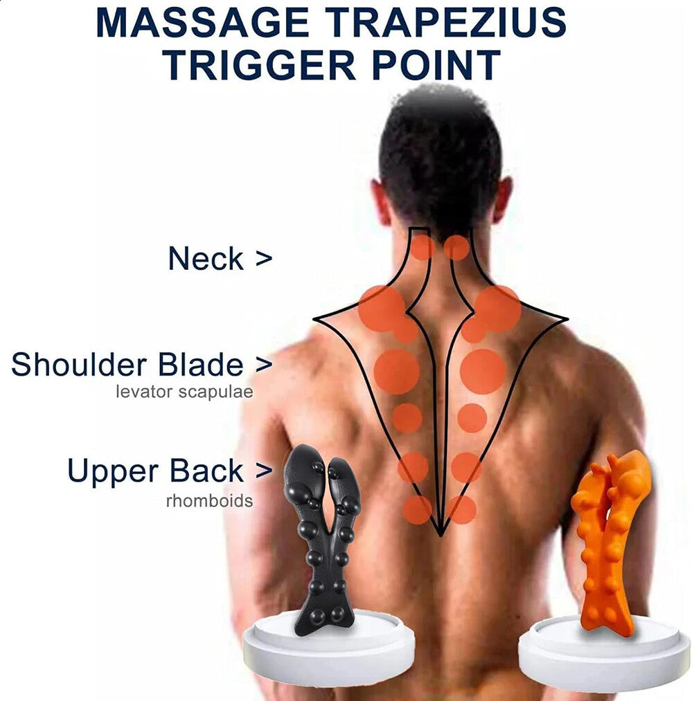 Trapezius Trigger Point Massager – Neck & Shoulder Pain Relief Acupressure Tool