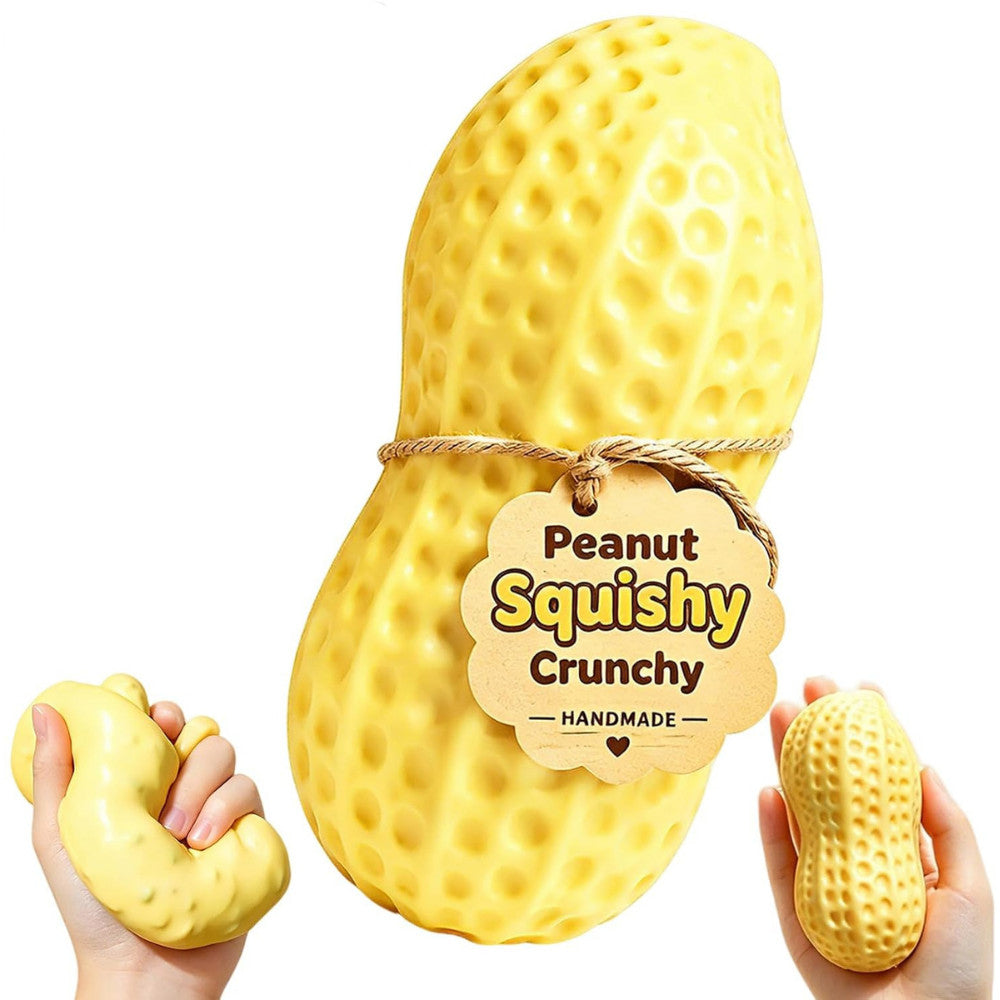 Peanut squishy toy with hang tag