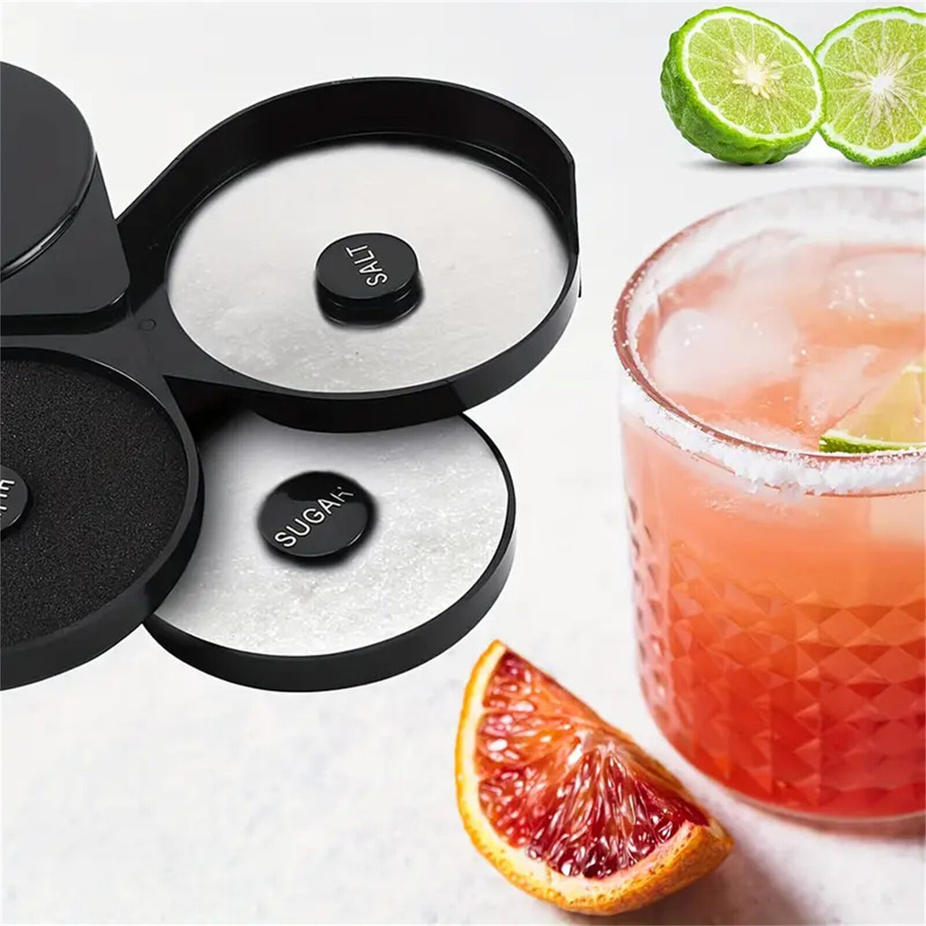 2pcs 3-Tier Cocktail Glass Rimmer | Bar Salt Sugar Seasoning Box for Bartender