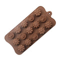 2PCS 15-Cavity Rose Silicone Mold – Flower Chocolate Cake Ice Soap Baking Mould