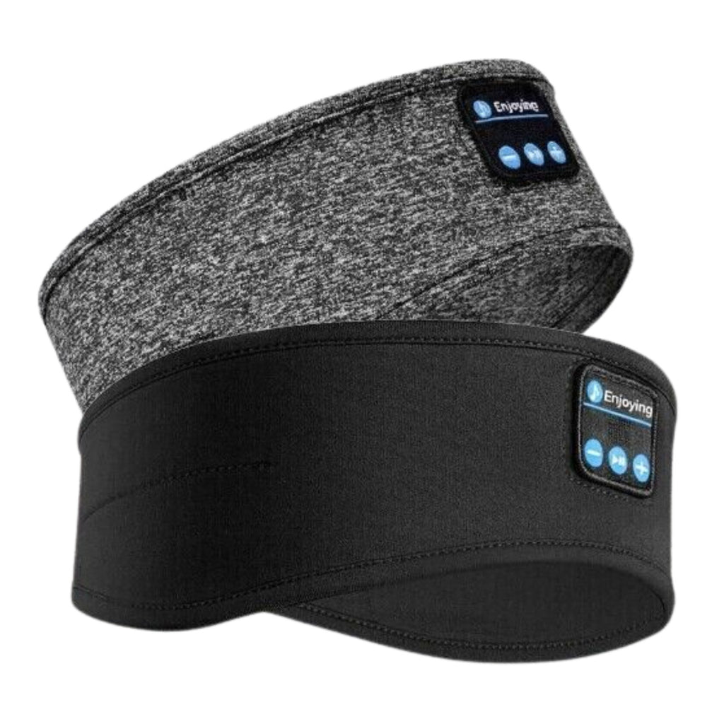 Grey and black Bluetooth sleep headphones headbands