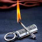 Waterproof Fire Starter Flint Match Keychain – Metal Survival Lighter for Camping