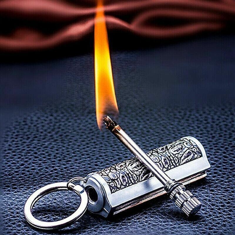 Waterproof Fire Starter Flint Match Keychain – Metal Survival Lighter for Camping