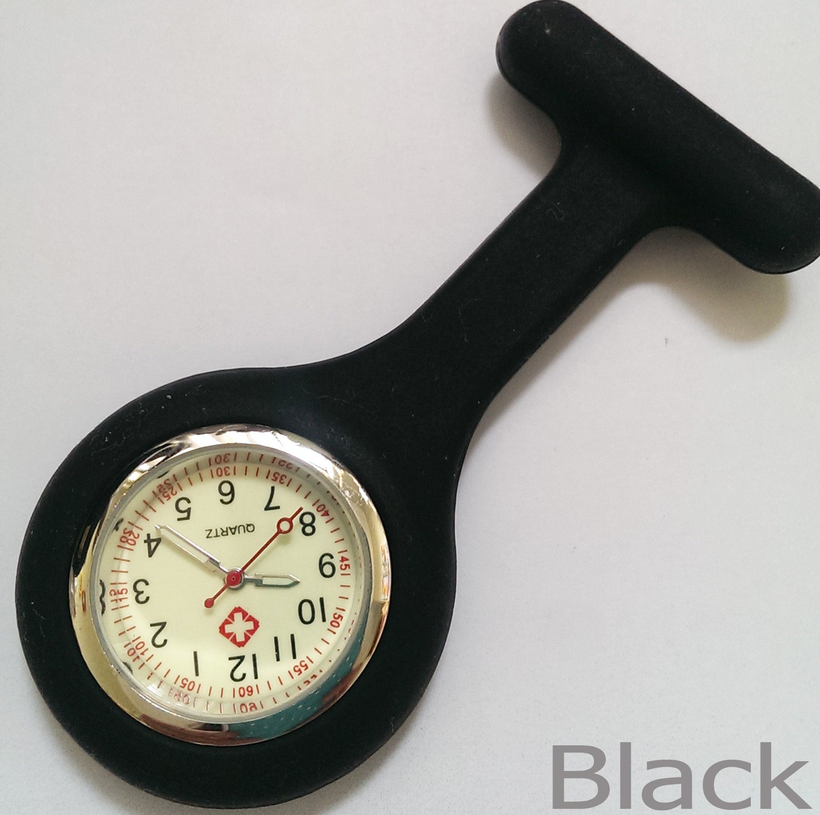 Silicone Nurse Fob Watch – Clip-On Brooch Medical Pocket Quartz Watch