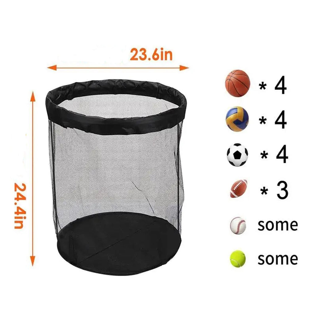 Garage Sports Ball Storage Cart | Rolling Mesh Organizer for Basketball, Soccer & Equipment