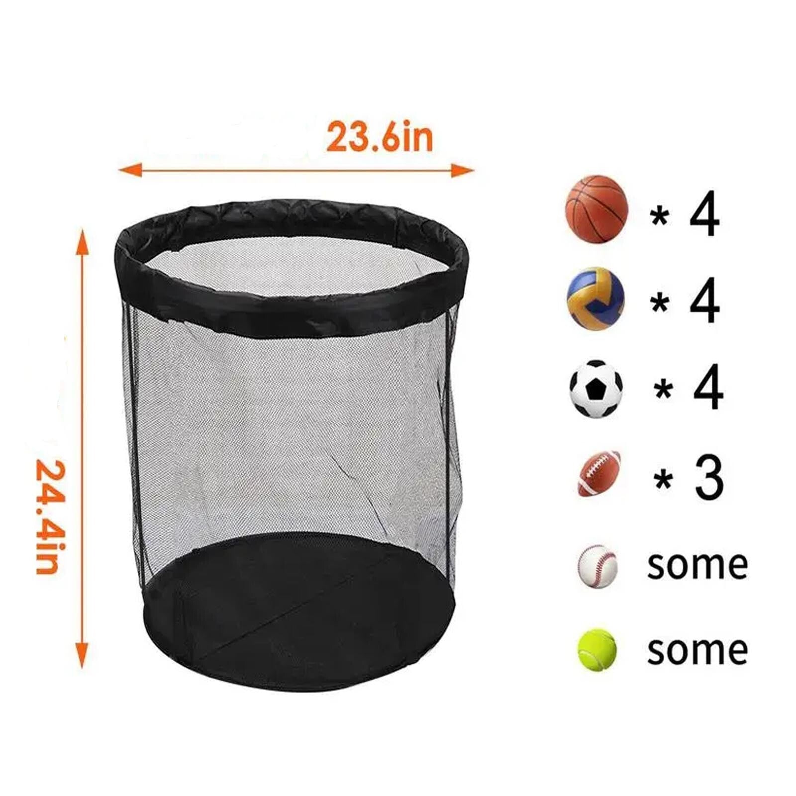 Garage Sports Ball Storage Cart | Rolling Mesh Organizer for Basketball, Soccer & Equipment
