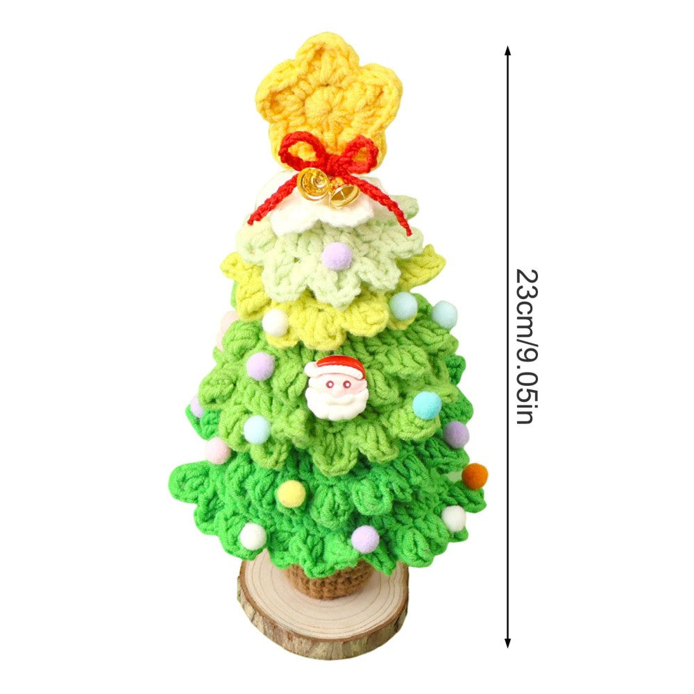 Crochet Christmas tree height guide – 23 cm tall, light green colourway