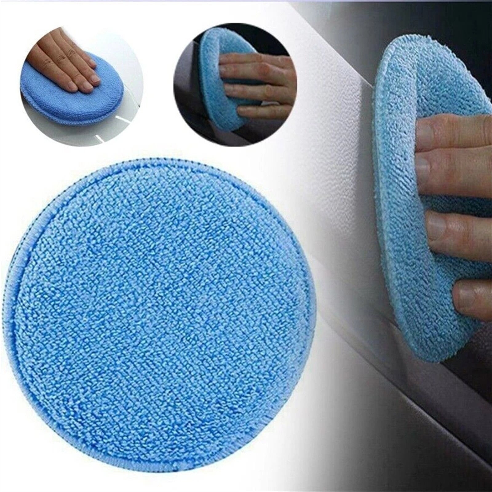 50PCS Car Ceramic Coating Sponge Applicator Pads - Blue Microfibre Nano Wax Polish Pads