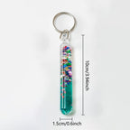 2-20PCS Glitter Liquid Wand Keyrings Colourful Floating Sequin Keychain Bag Charm