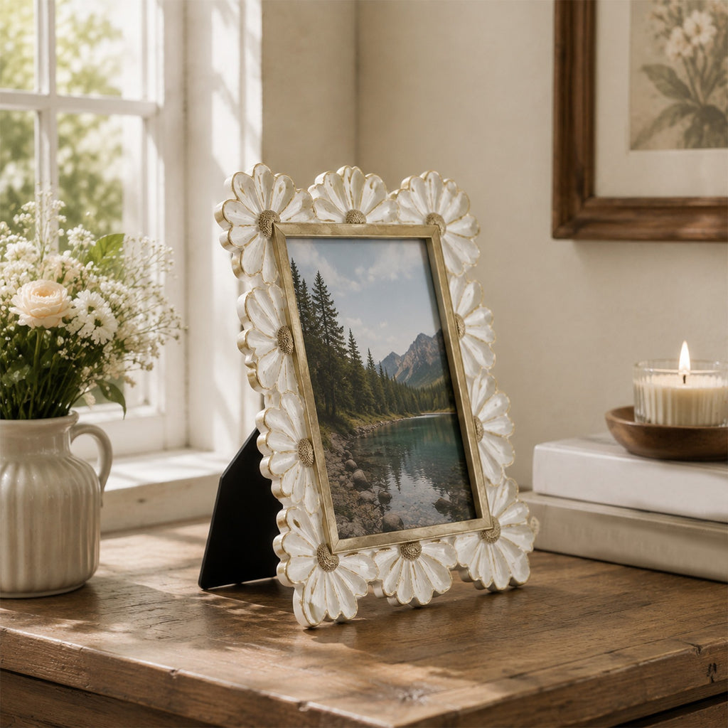 2pcs Resin Flower Photo Frame Art Projects Display Table Stand Office Home Decor