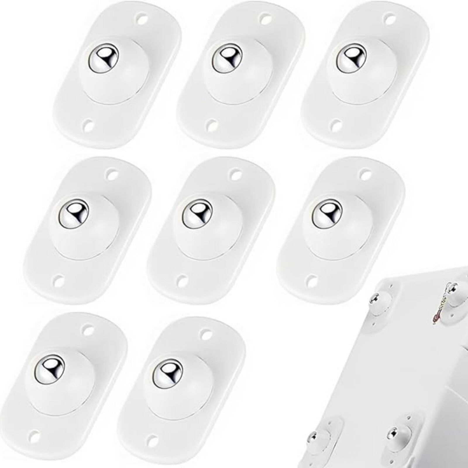 20pcs Mini Swivel Caster Wheels | 360° Self Adhesive Rolling Wheels for Storage Boxes