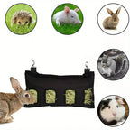 2 Pack Rabbit Hay Feeder Bags - 4 Hole Hanging Hay Feeders for Rabbits and Guinea Pigs