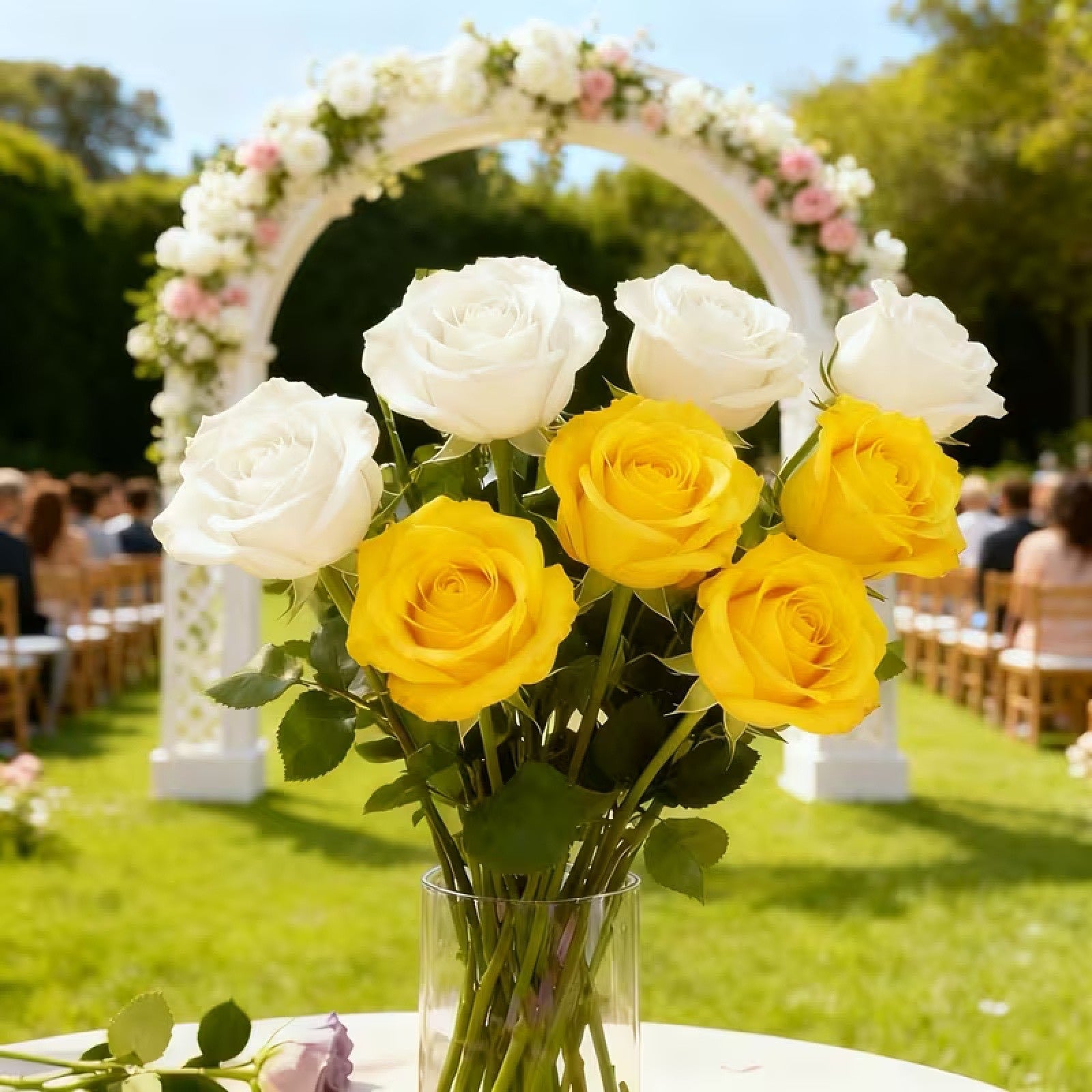 20pcs Artificial Rose Flowers Silk Long Stem Fake Roses Wedding Home Decor