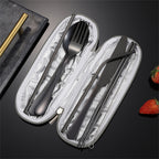 Portable Stainless Steel Travel Cutlery Set with Case – Spoon Fork Knife Chopsticks Kit (8PCS / 3PCS Options)