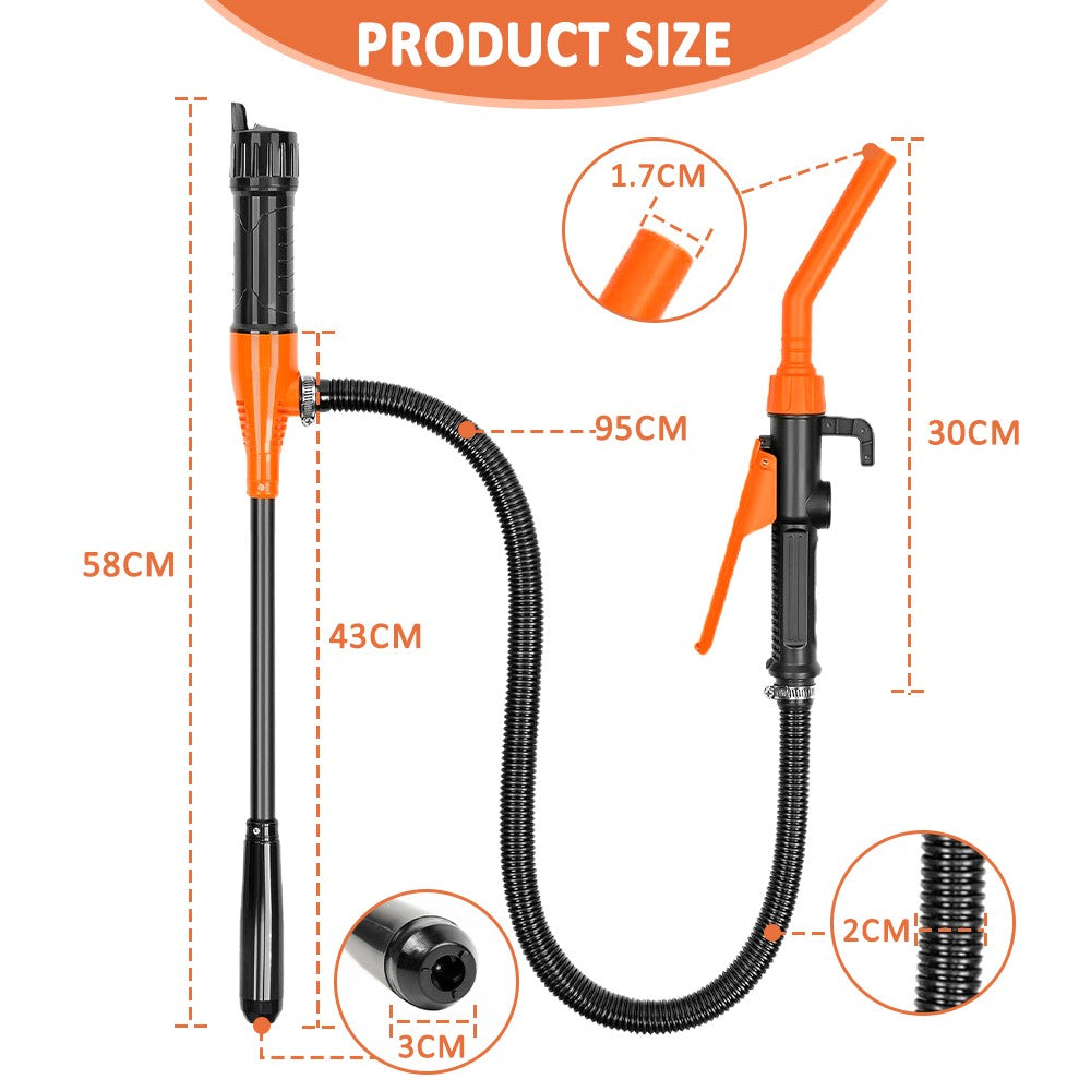 Portable Battery Operated Fuel Transfer Pump 2.4 GPM Electric Liquid Siphon