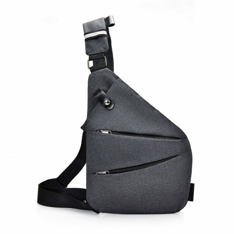 Men’s Anti Theft Travel Shoulder Bag - Waterproof Portable Chest Sling Pocket Bag