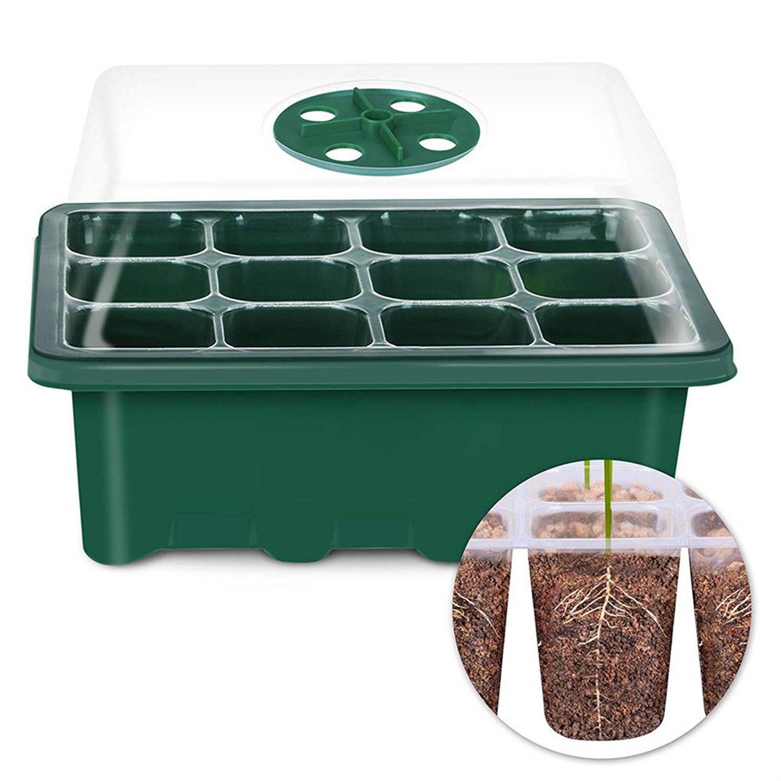 20 Sets 12-Cell Seed Starter Tray Kit with Plant Labels | Seedling Propagation Grow Box