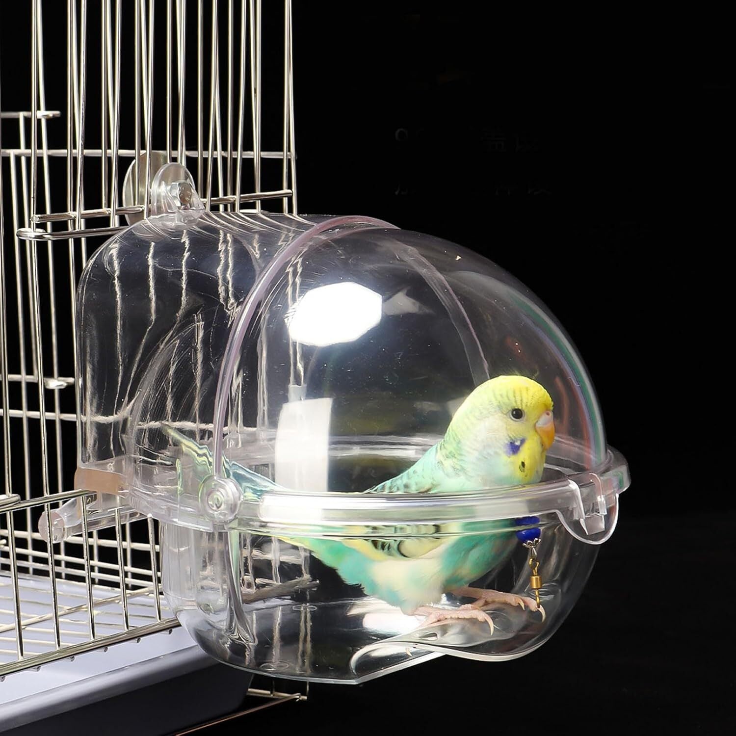 Round Hanging Bird Bath Tub for Cage – Plastic Parrot Bird Bath Bowl for Small Birds