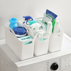 3PCS Plastic Storage Basket with Handle – Multi-Purpose Cosmetic & Household Organizer