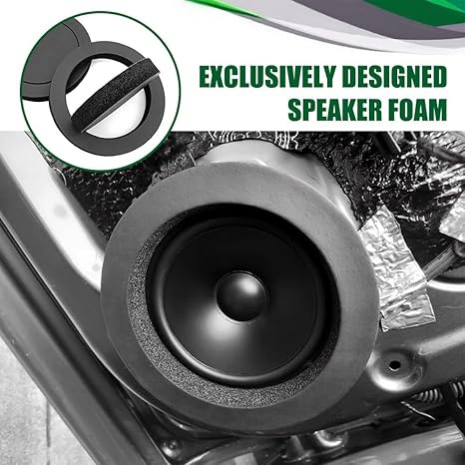 16pcs Car Speaker Foam Enhancer Rings 6.5" | Door Soundproof Vibration Dampening Kit