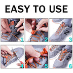 No Tie Elastic Shoelaces Lock System Running Sneakers Trainers Quick Lock Laces