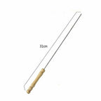 120pcs Stainless Steel BBQ Skewers 31cm | Flat Metal Kebab Sticks with Wooden Handle