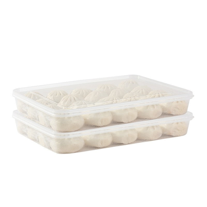 2PCS Fridge Dumpling Storage Box With Lid Plastic Food Container Refrigerator Organizer