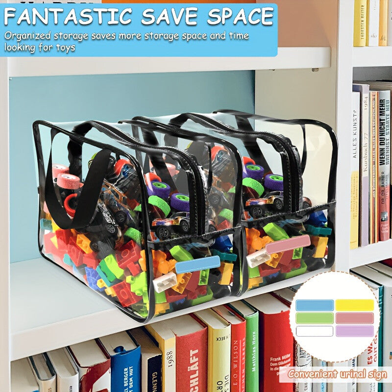 Up to 30pcs Large Clear PVC Storage Bags with Zipper Portable Transparent Tote