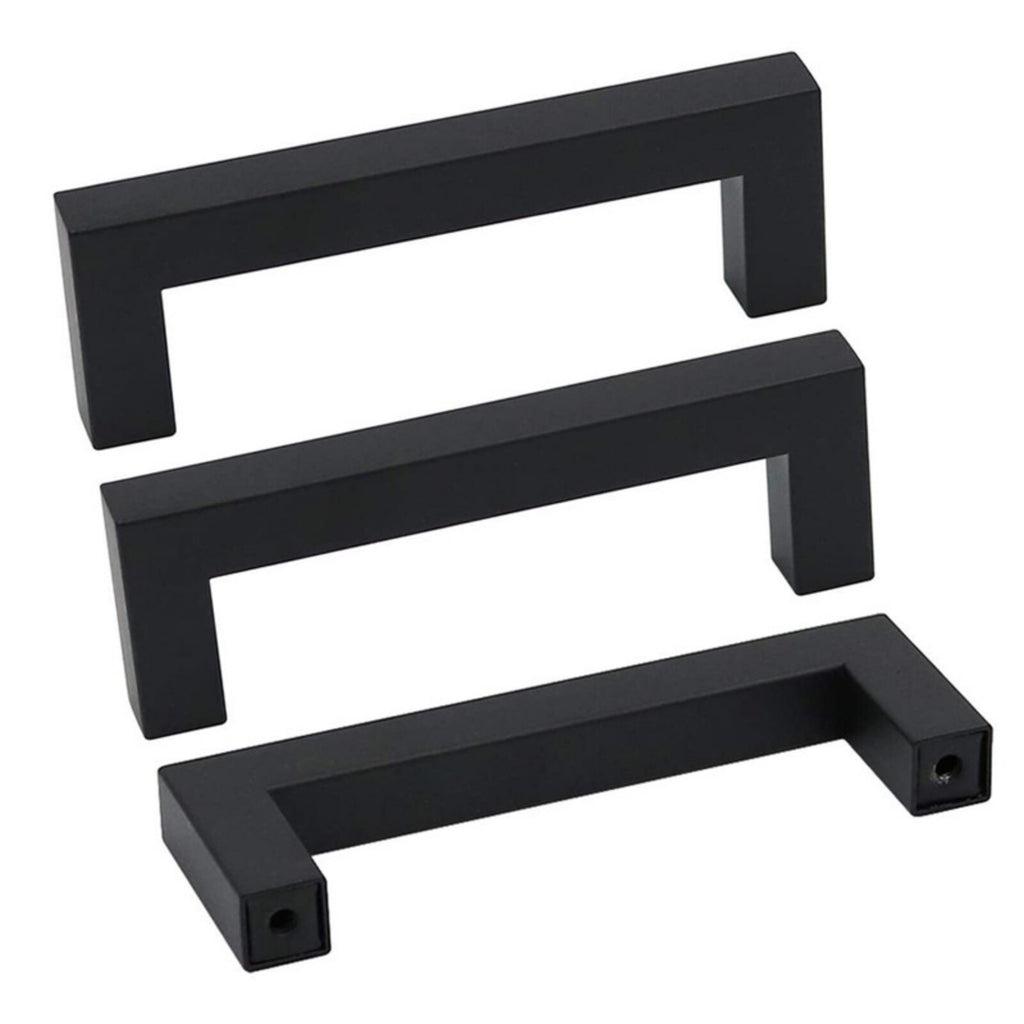 5 Pack Matte Black Cabinet Handles – Stainless Steel Drawer Pulls for Kitchen Cupboards and Doors