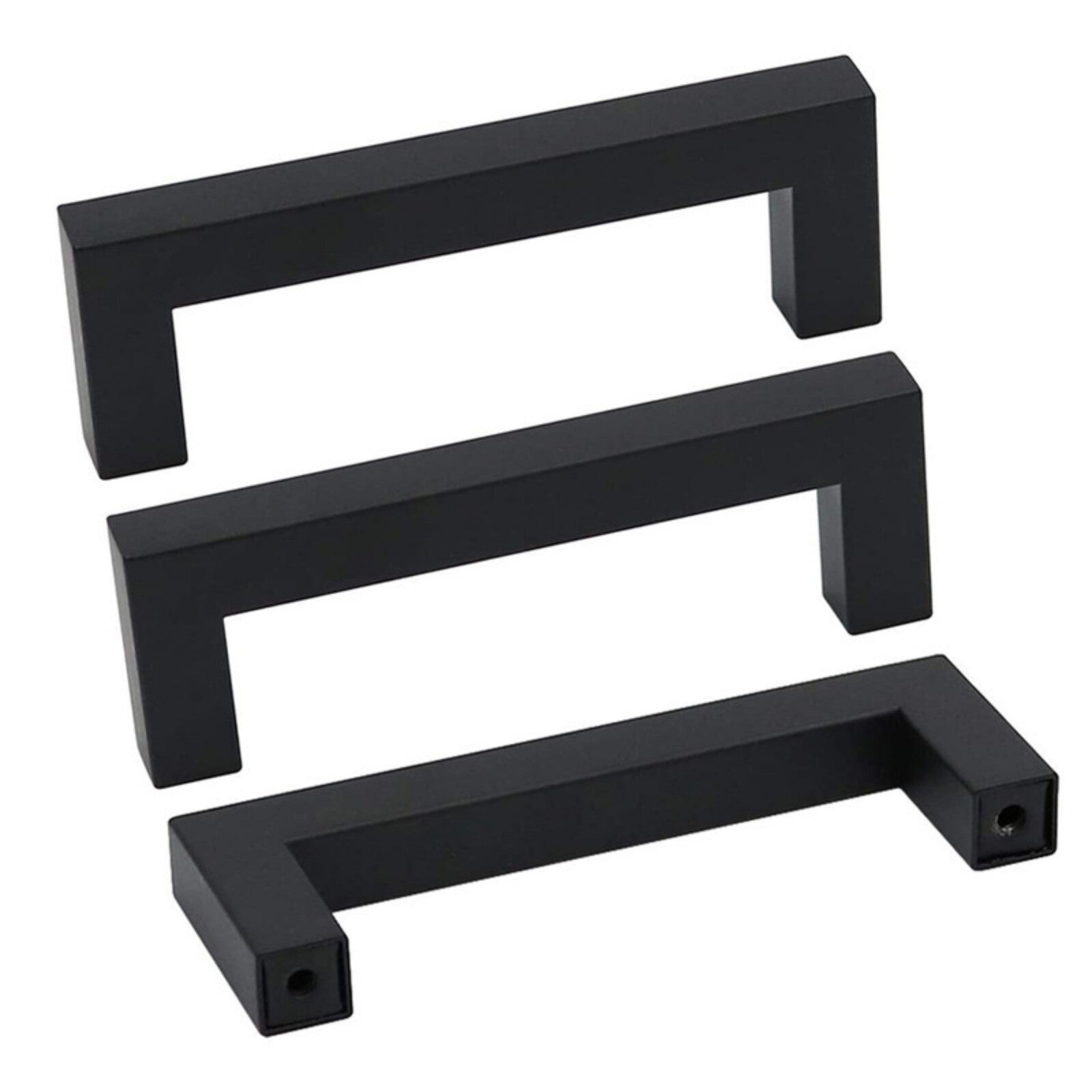 5 Pack Matte Black Cabinet Handles – Stainless Steel Drawer Pulls for Kitchen Cupboards and Doors