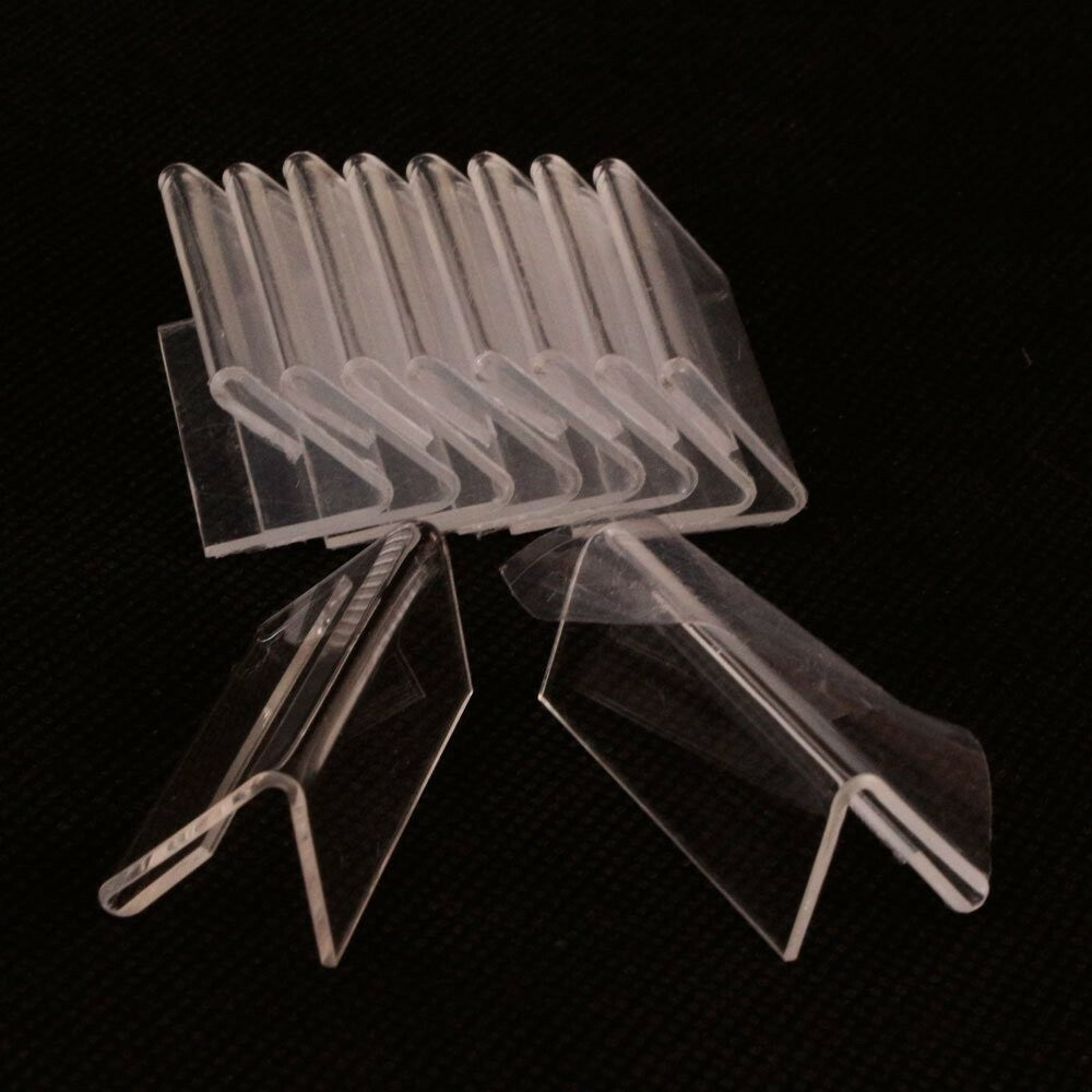 40PCS Acrylic Sign Display Holder - Clear Price Tag Name Card Label Stand Bracket