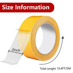 2 Rolls Heavy Duty Double Sided Fabric Tape 2 Inch × 16.4FT Clear Mounting Tape