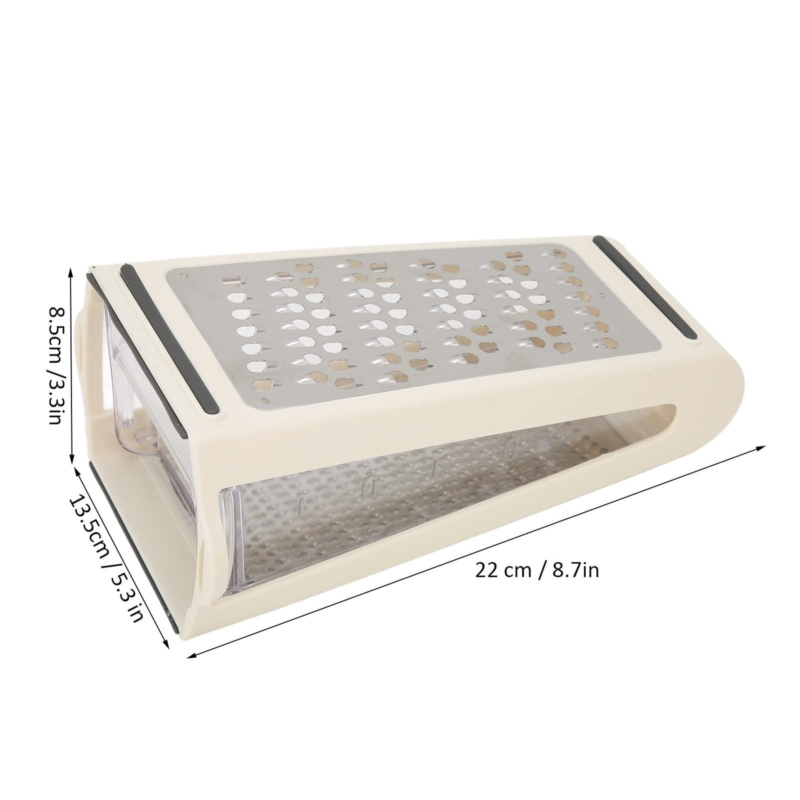 2PCS Vegetable Cheese Grater with Container – Double Sided Garlic Ginger Box Grater