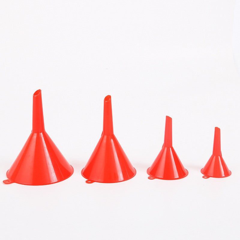 8pcs Plastic Funnel Set Red | Multi Size Kitchen Funnel for Liquid Oil Water Transfer