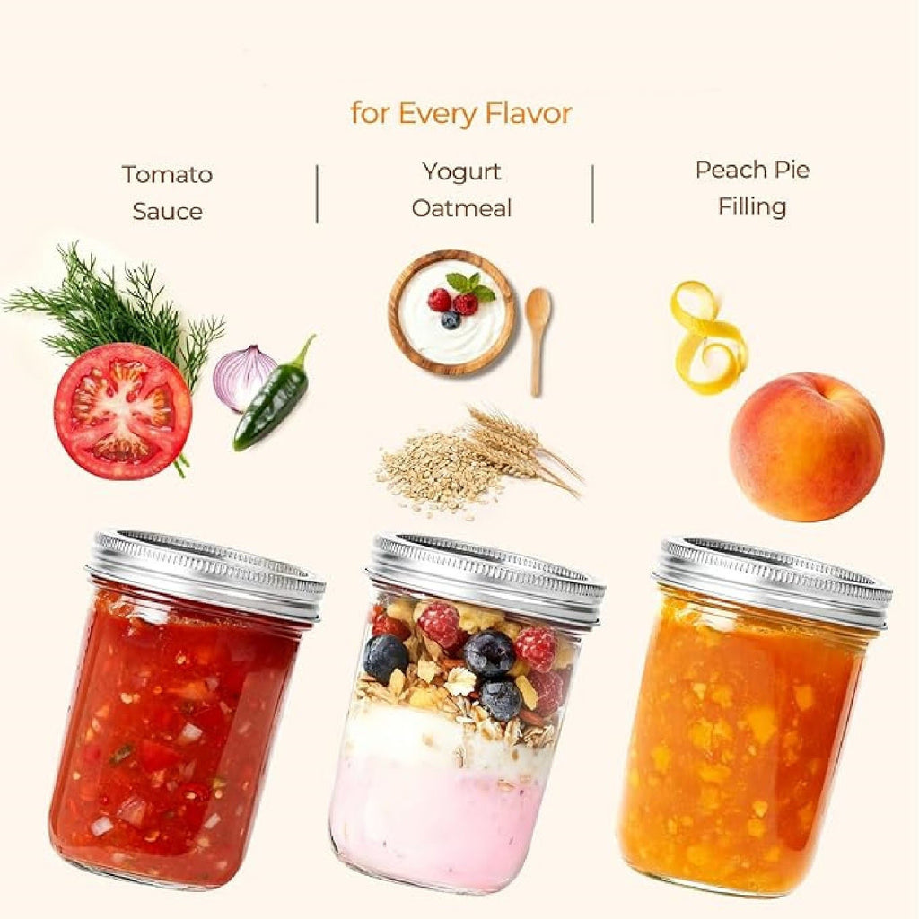 2PCS Overnight Oats Jars Airtight Dual Layer Mason Jars - Yogurt Parfait Cups with Wet Dry Separation