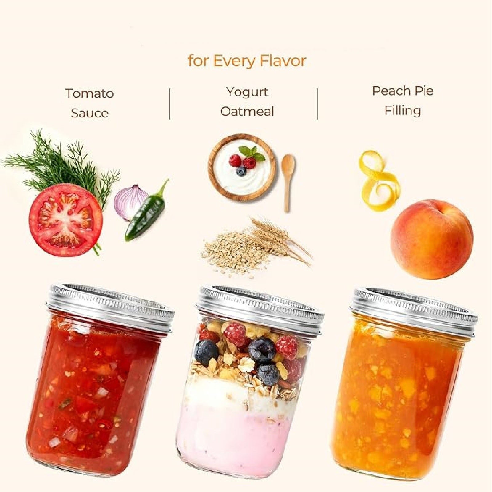 2PCS Overnight Oats Jars Airtight Dual Layer Mason Jars - Yogurt Parfait Cups with Wet Dry Separation