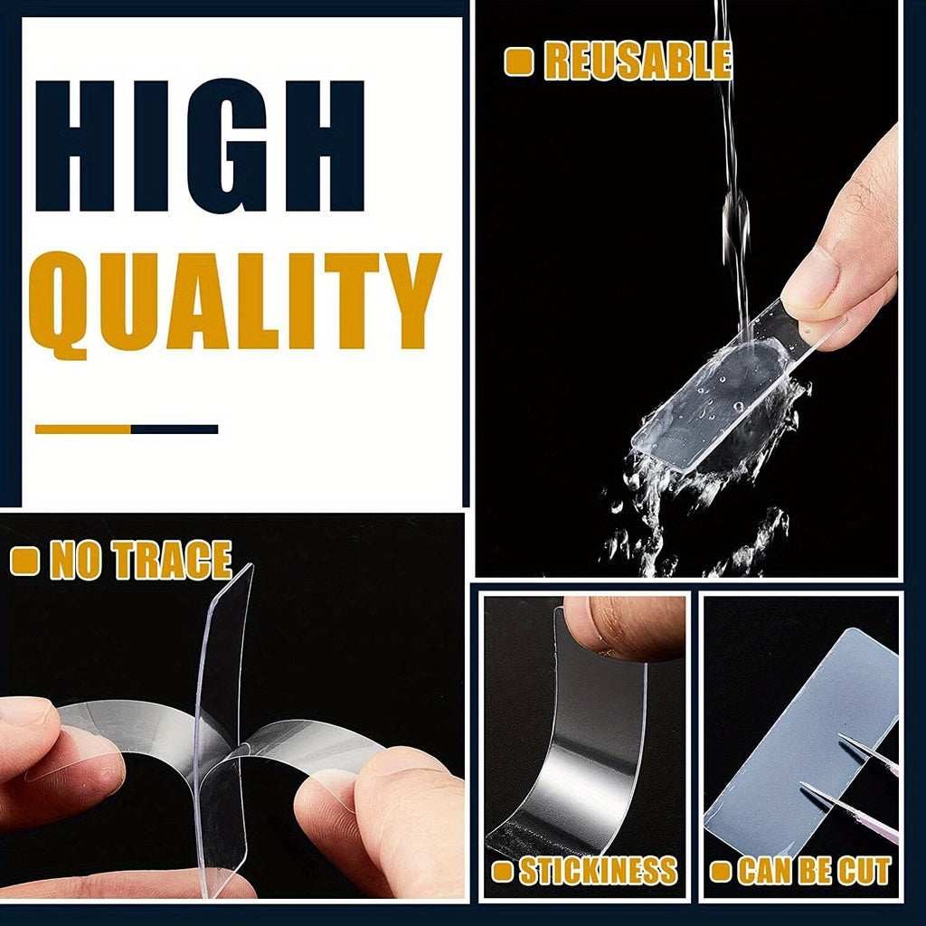 60pcs Double Sided Transparent Adhesive Tape | Strong Wall Mounting Sticky Strips