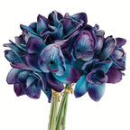 1PC Artificial Orchid Stem - Purple Turquoise Faux Flower Branch for Home and Event Decor