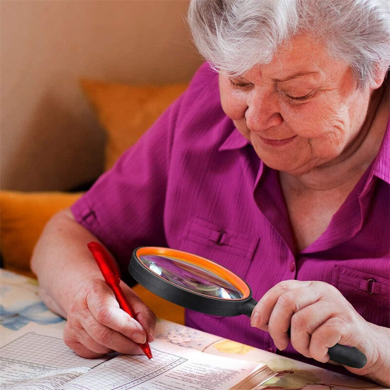 Large LED Magnifying Glass Handheld Reading Magnifier with 3 LED Lights