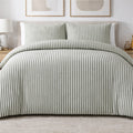 All Sizes Bed Quilt Cover/ Duvet Doona Cover/ Sage Stripe/ Jacquard Duvet Cover