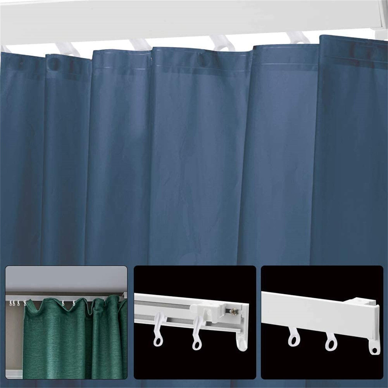 500PCS Curtain Glide Hooks 28mm - Plastic Rail Runner Rings for Curtains and Drapes